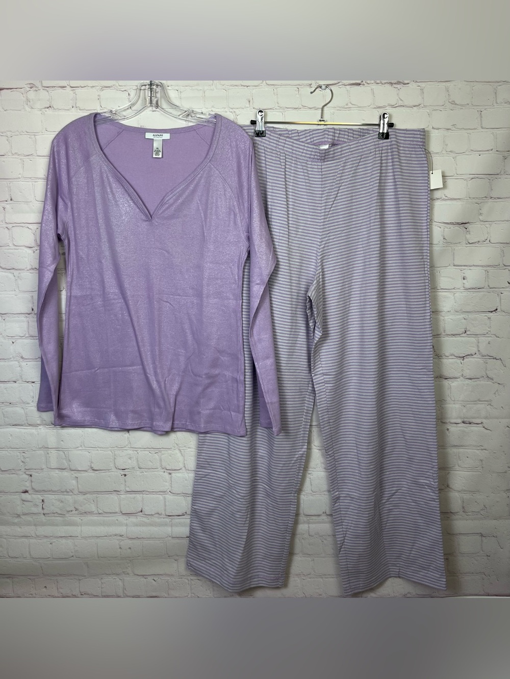 Alfani Intimates Long Sleeve and Pants Pajama Set in Lilac